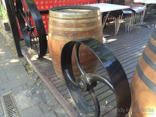 Old barrels and wheels
