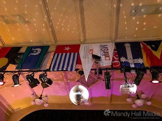 Mirrorball and flags at the Bella Union