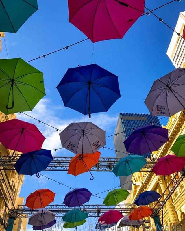 Umbrellas in the mall in Perth