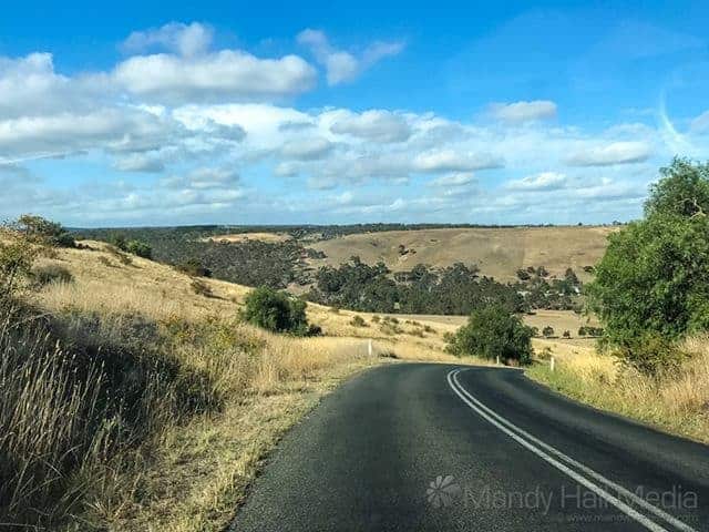 Driving near Meredith in country Victoira