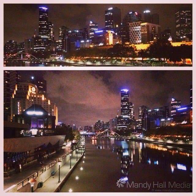1am on Princes Bridge over the Yarra on a still spring night