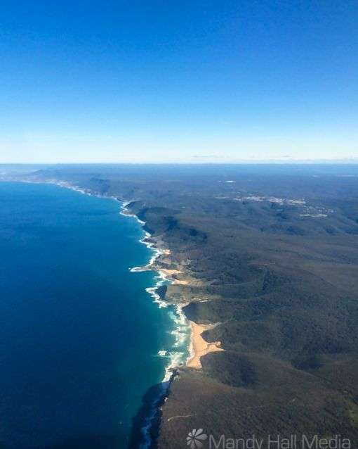 Sydney coastline from the plane