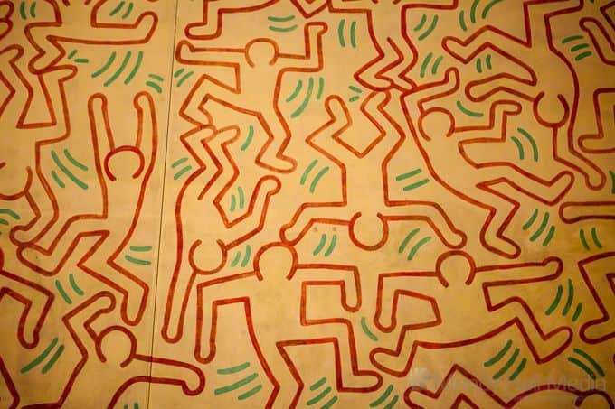 The refurbished Keith Haring mural in Fitzroy