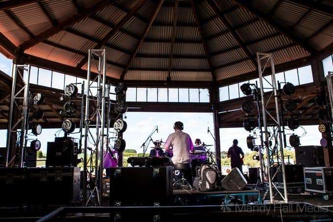 Band in the cattle shed at Lardner Park