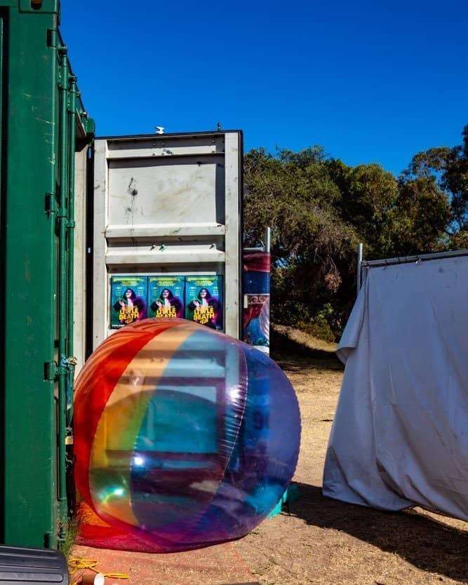 Behind the circus