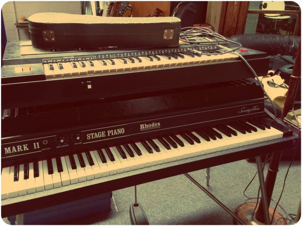 Pianos in the studio.
