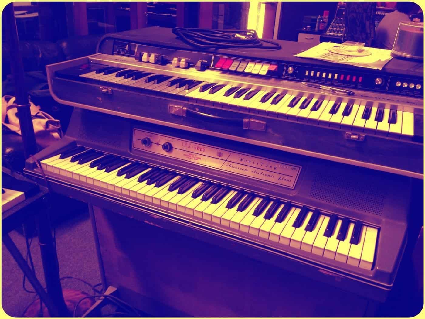More pianos in the studio. Wurlitzer