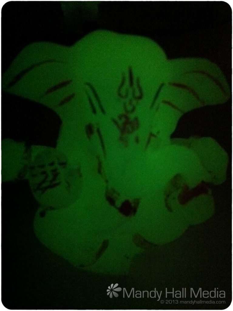My glow in the dark statue of Ganesh, glowing in the dark