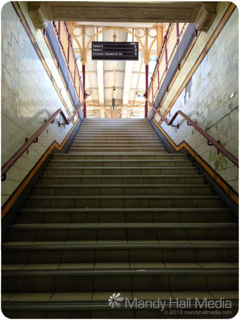 Underneath Flinders St station