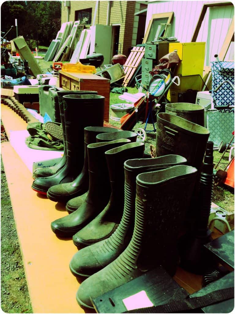 Gumboots on sale at the flea market