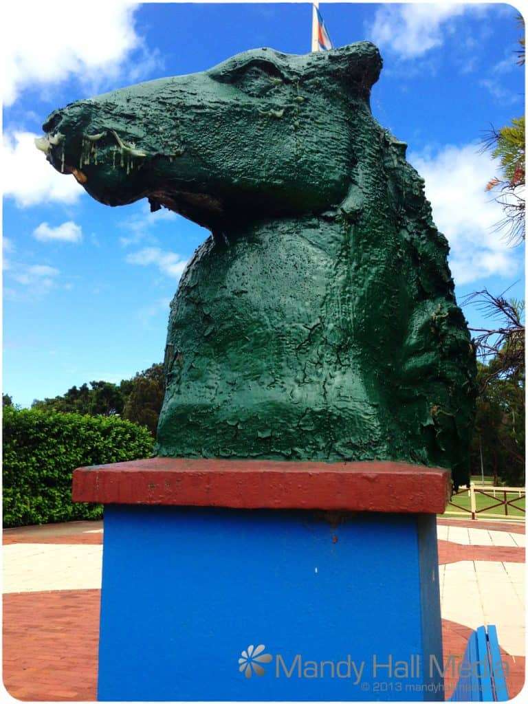 Banks Park, Sydney. Horse head at the gate