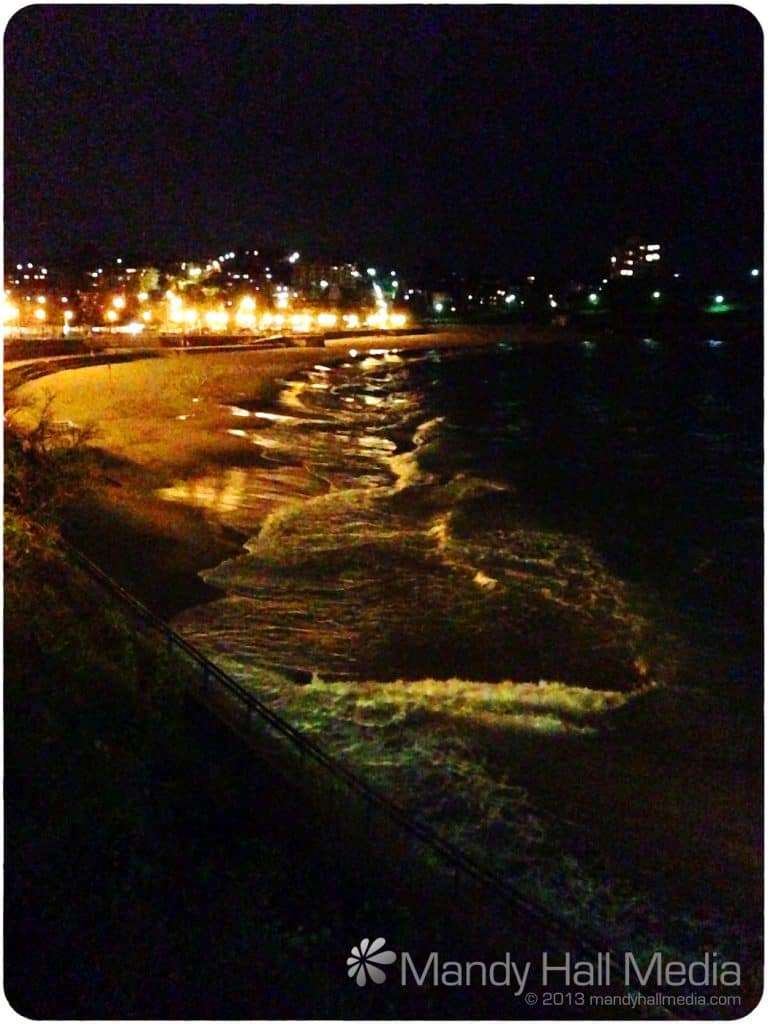 Coogee beach at night