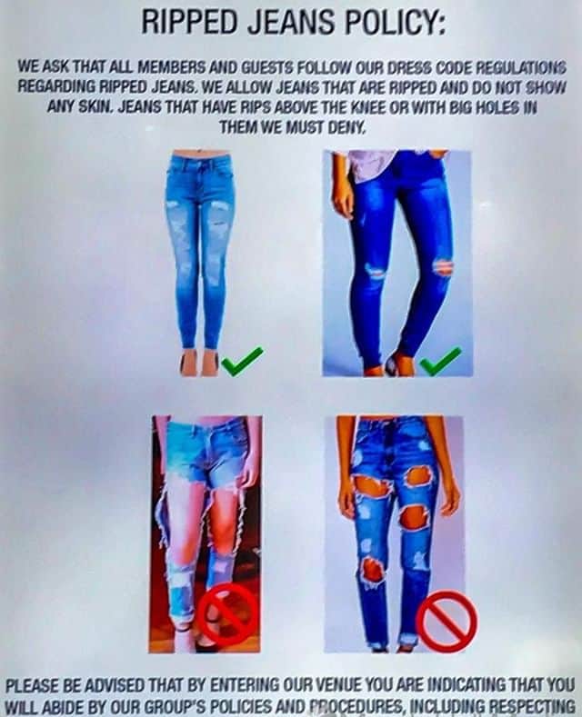 Ripped jeans policy at the RSL