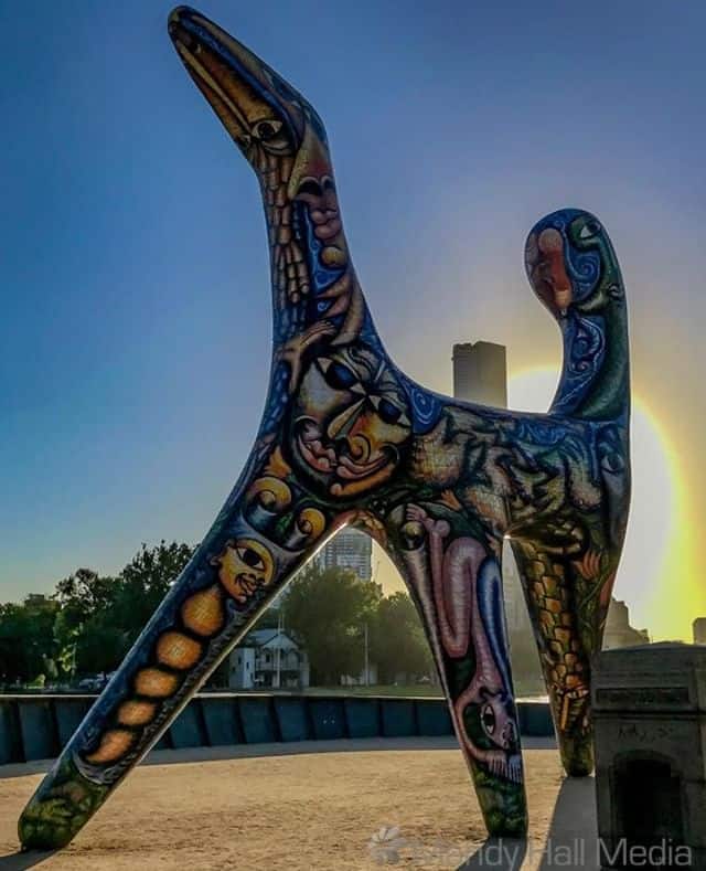 The Angel by Deborah Halpern at sunset⠀