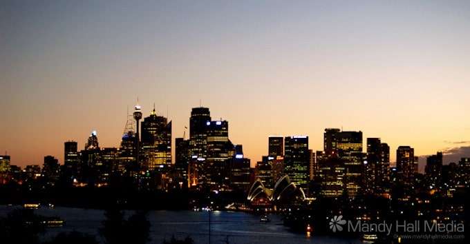 Sydney harbour in the evening