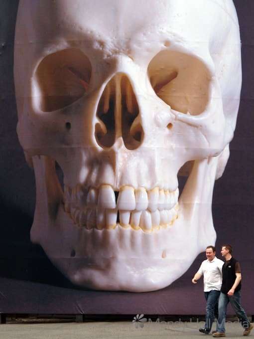 Skull billboard in Queen street Melbourne