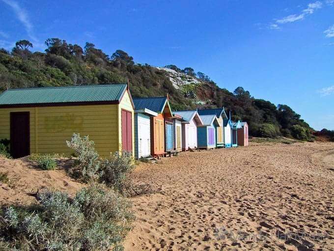 Bathing boxes at the beach