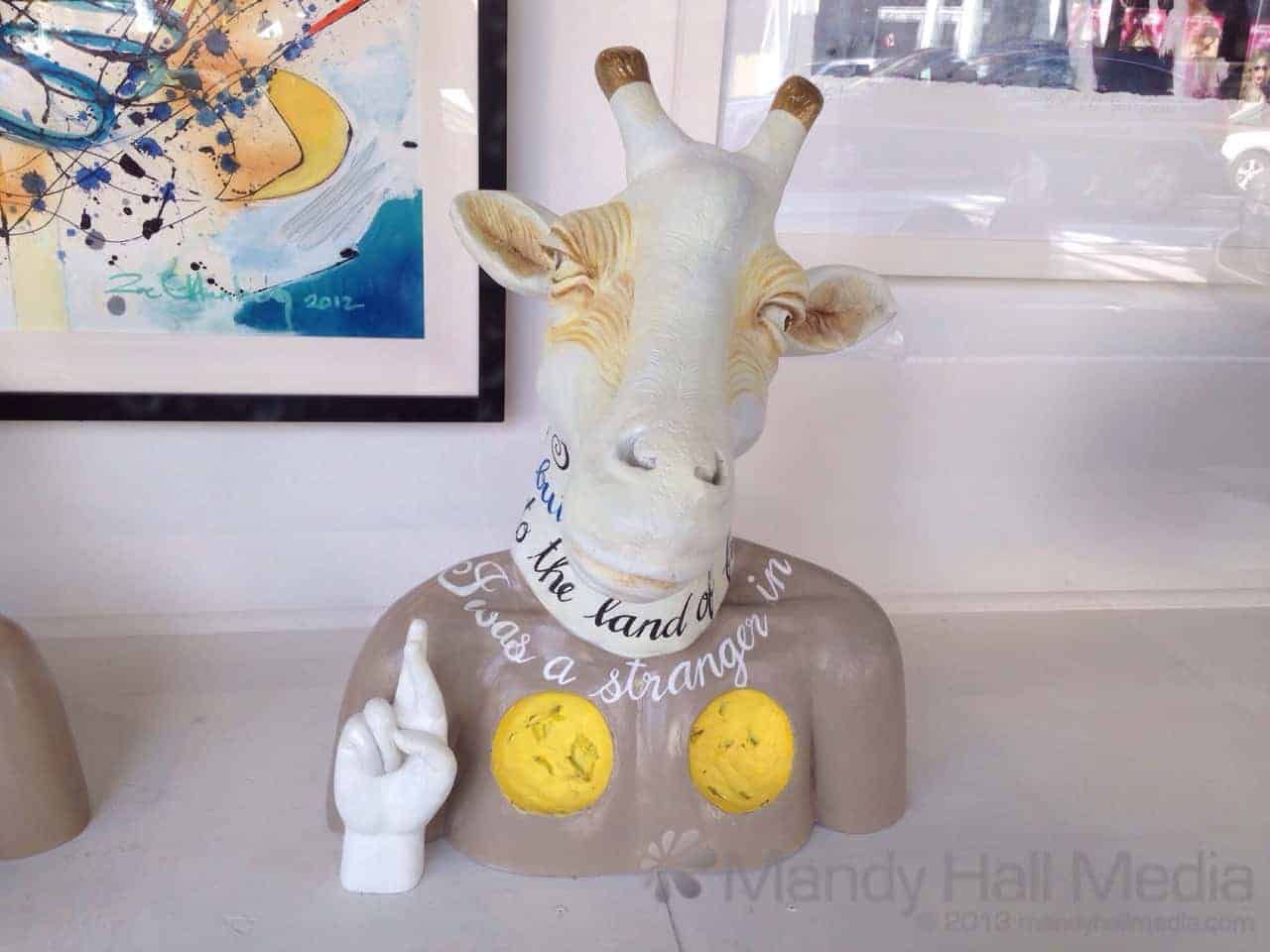 Sculptures in the window of Tusk gallery in South Yarra