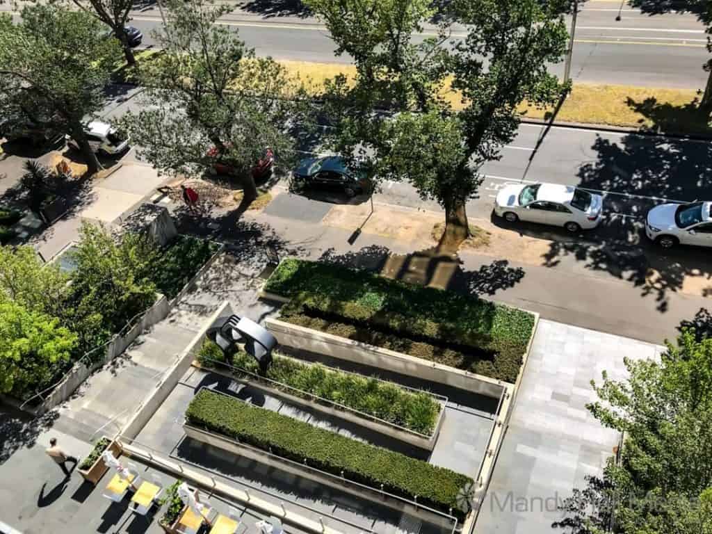 Looking down on St Kilda road