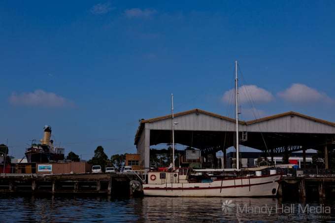 Boats moored on the river
