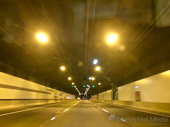 Driving through a tunnel in Sydney
