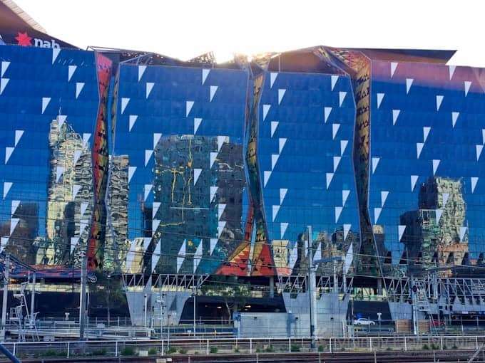 Reflections of buildings from Southern Cross Station