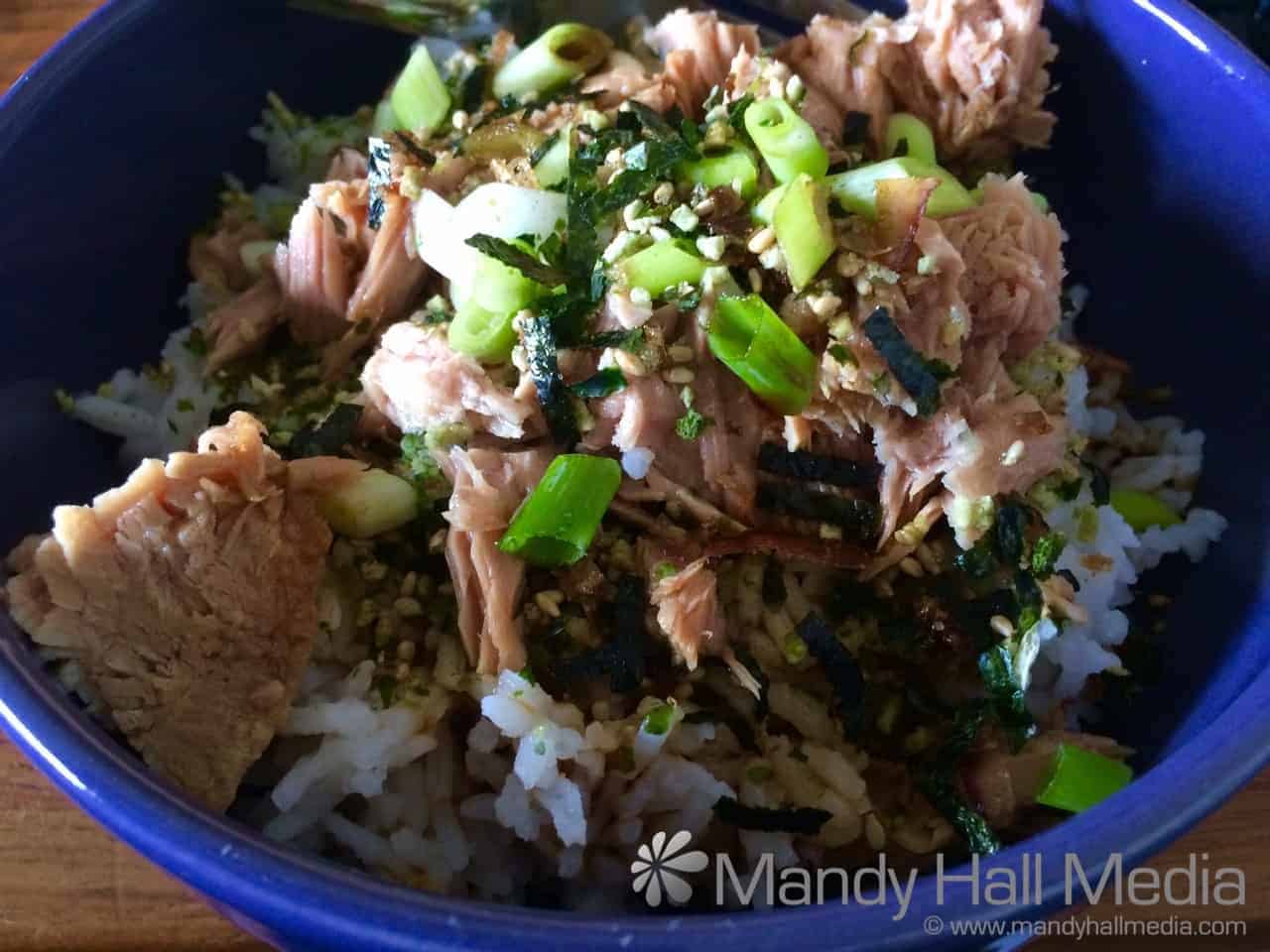 I like it when my lunch looks nice – tuna and rice