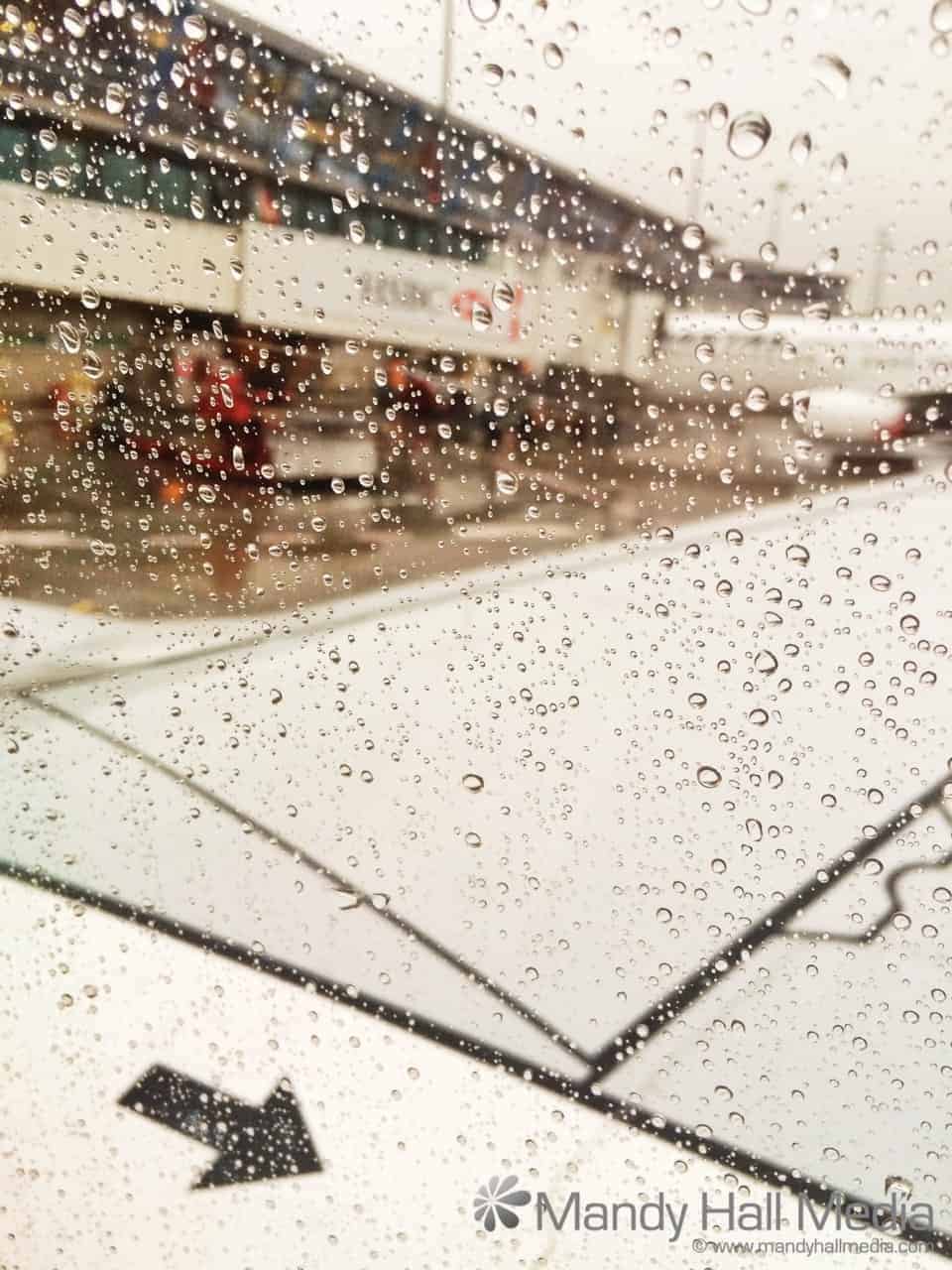 Rainy takeoff led into a dramatic sunset