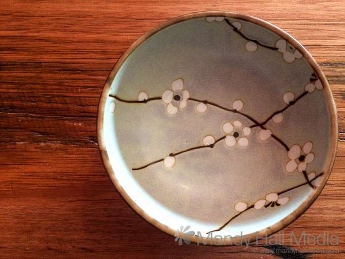Japanese bowl on a wooden table