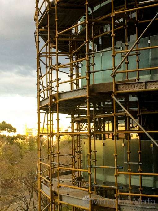 Scaffolding in the afternoon. Scaffolding in the afternoon.
