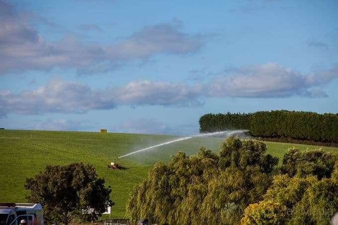 Watering the crops on the hill