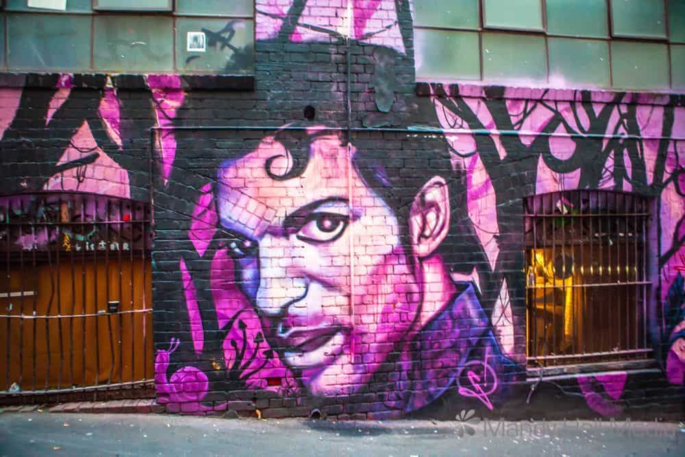 Prince on the wall in ACDC Lane in Melbourne