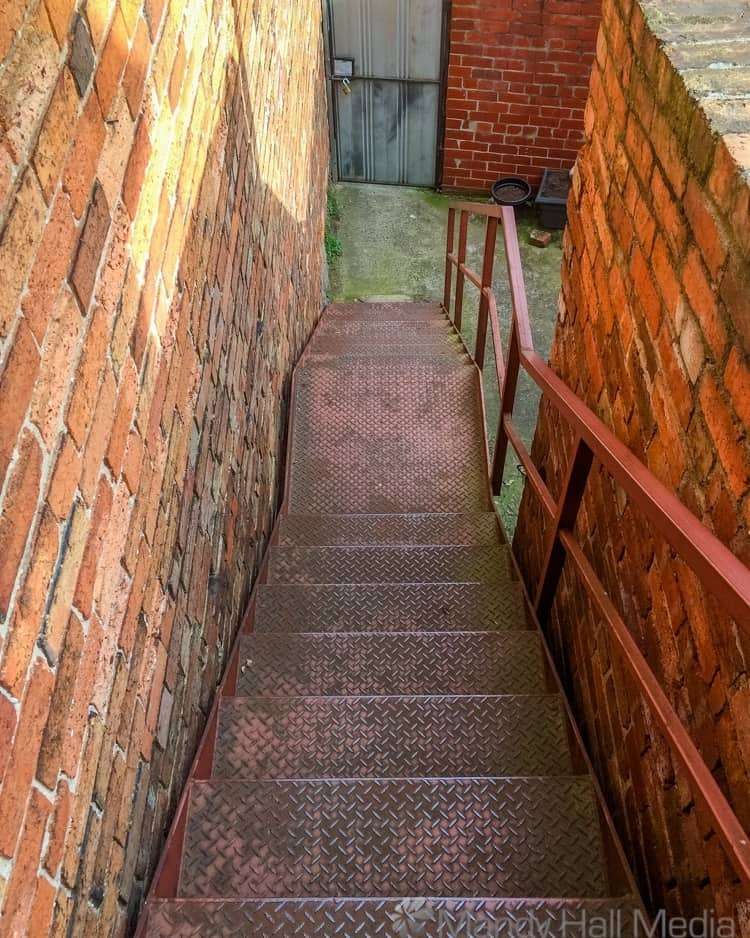 Looking down the stairs