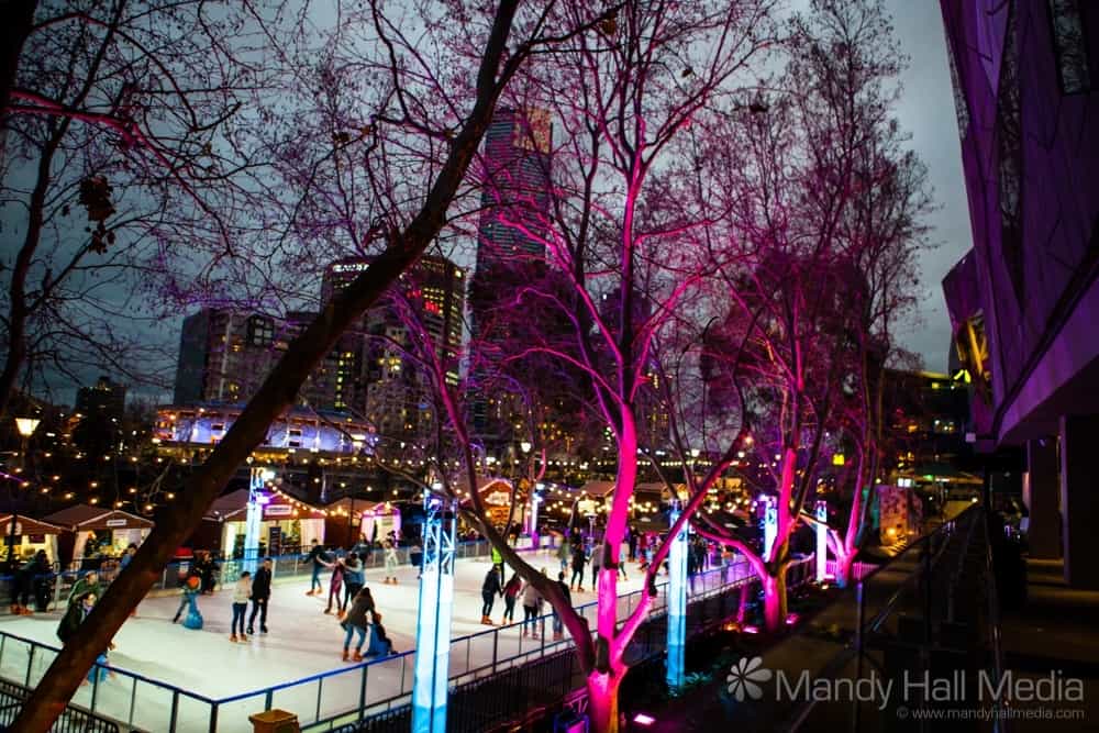 Ice skating in the city
