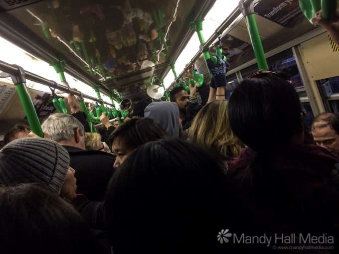 Peak hour on the tram