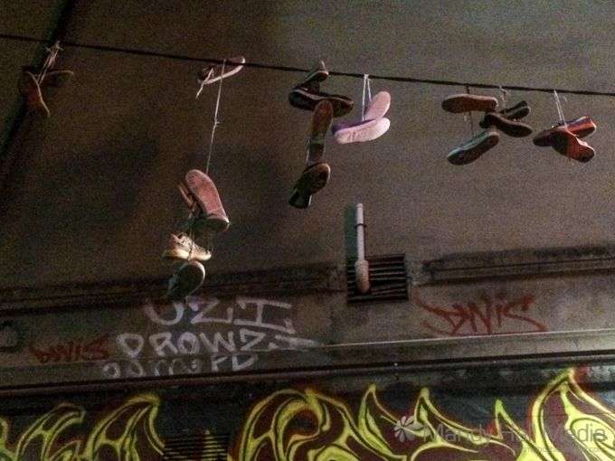 Evening shoes in a laneway