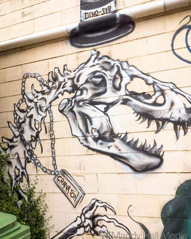 Dino-Sir on the wall in Canberra