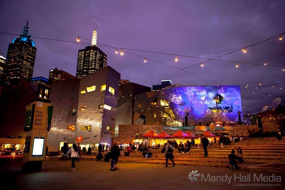 Federation Square at night