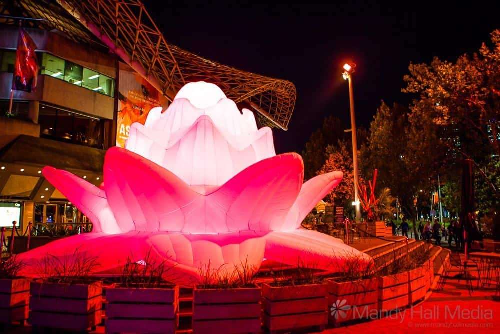 Inflatable lotus outside the Ats Centre, Melbourne
