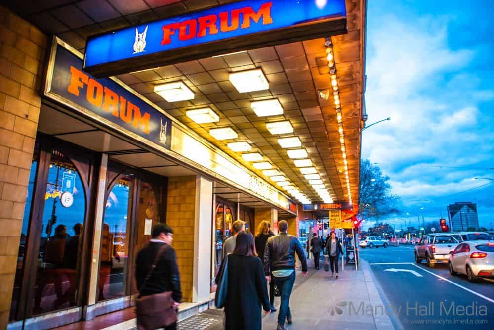 Outside the Forum in Melbourne