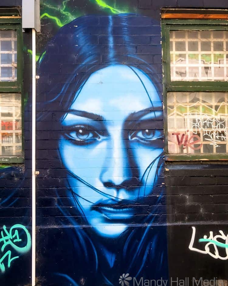 Beautiful street art in a back lane