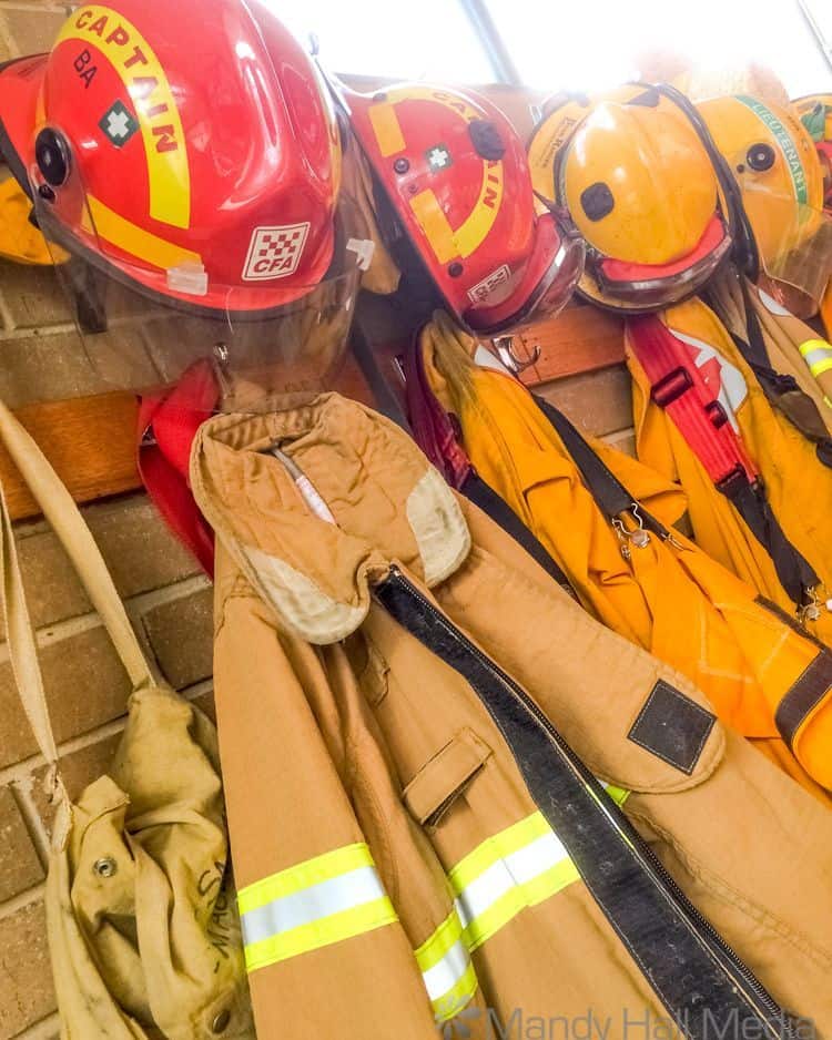 CFA uniforms on the wall
