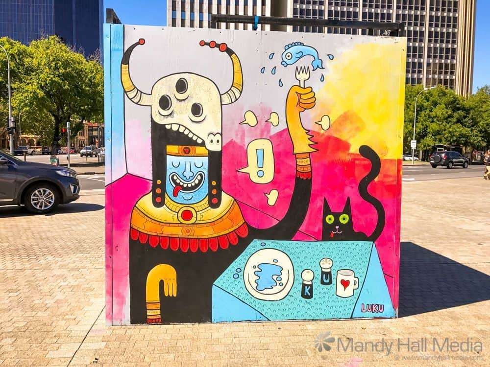 Luku street art in Adelaide