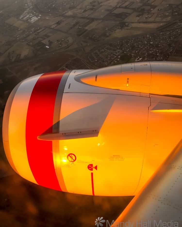 Sunset on the fuselage