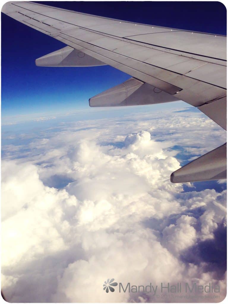 From the plane. I know it’s a cliche, but the clouds were so pretty.