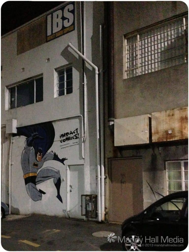 Batman at the back of a comic book store