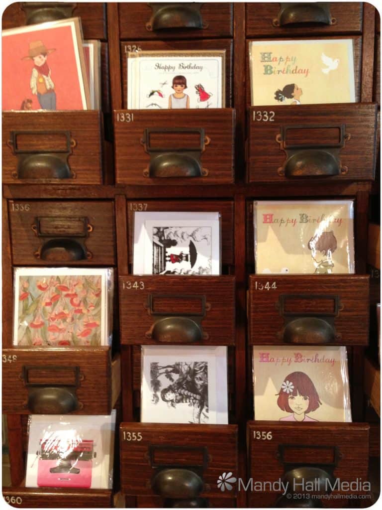Cards on display