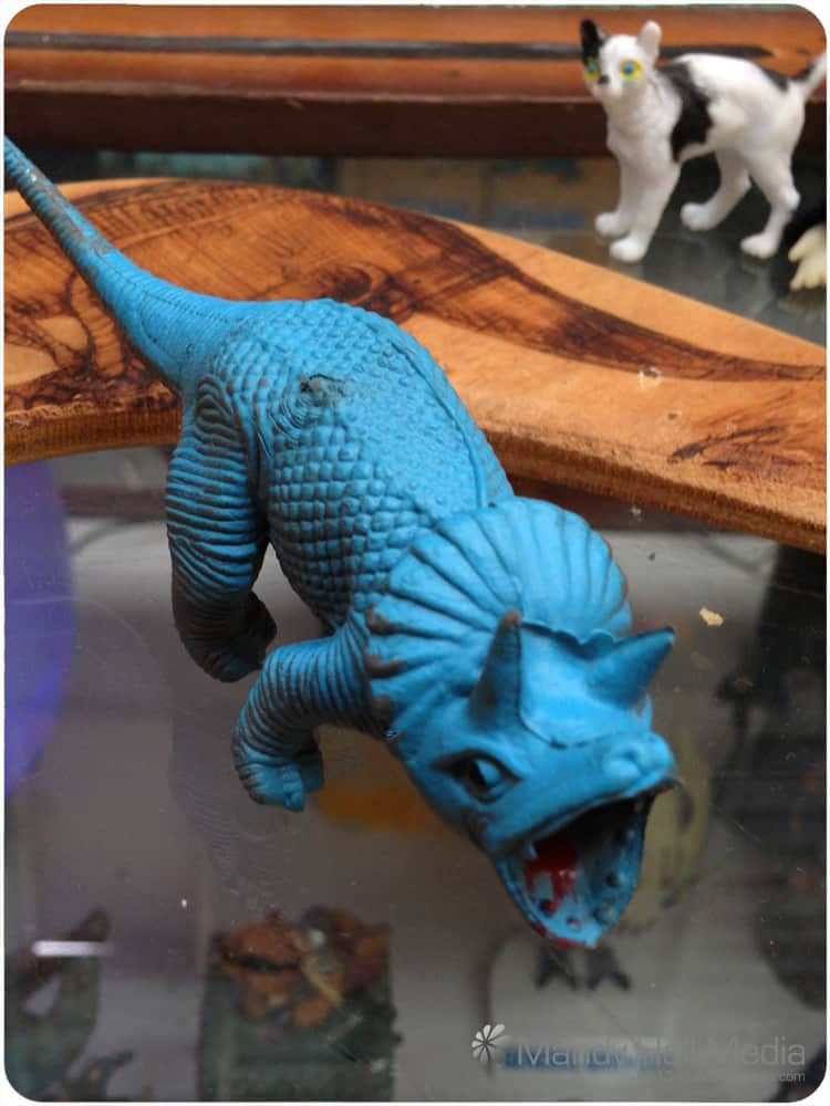 Monsters and dinosaurs going RAWR! at the market