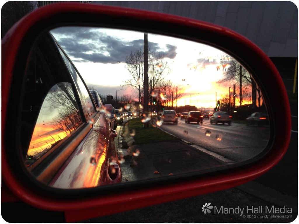 Sunset from a traffic jam