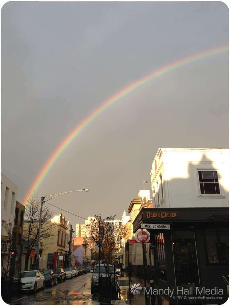 Gorgeous rainbow after a storm in Greville Street, Prahran.